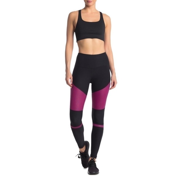 90 Degree by Reflex High Waist Colorblock Leggings - Picture 1 of 9
